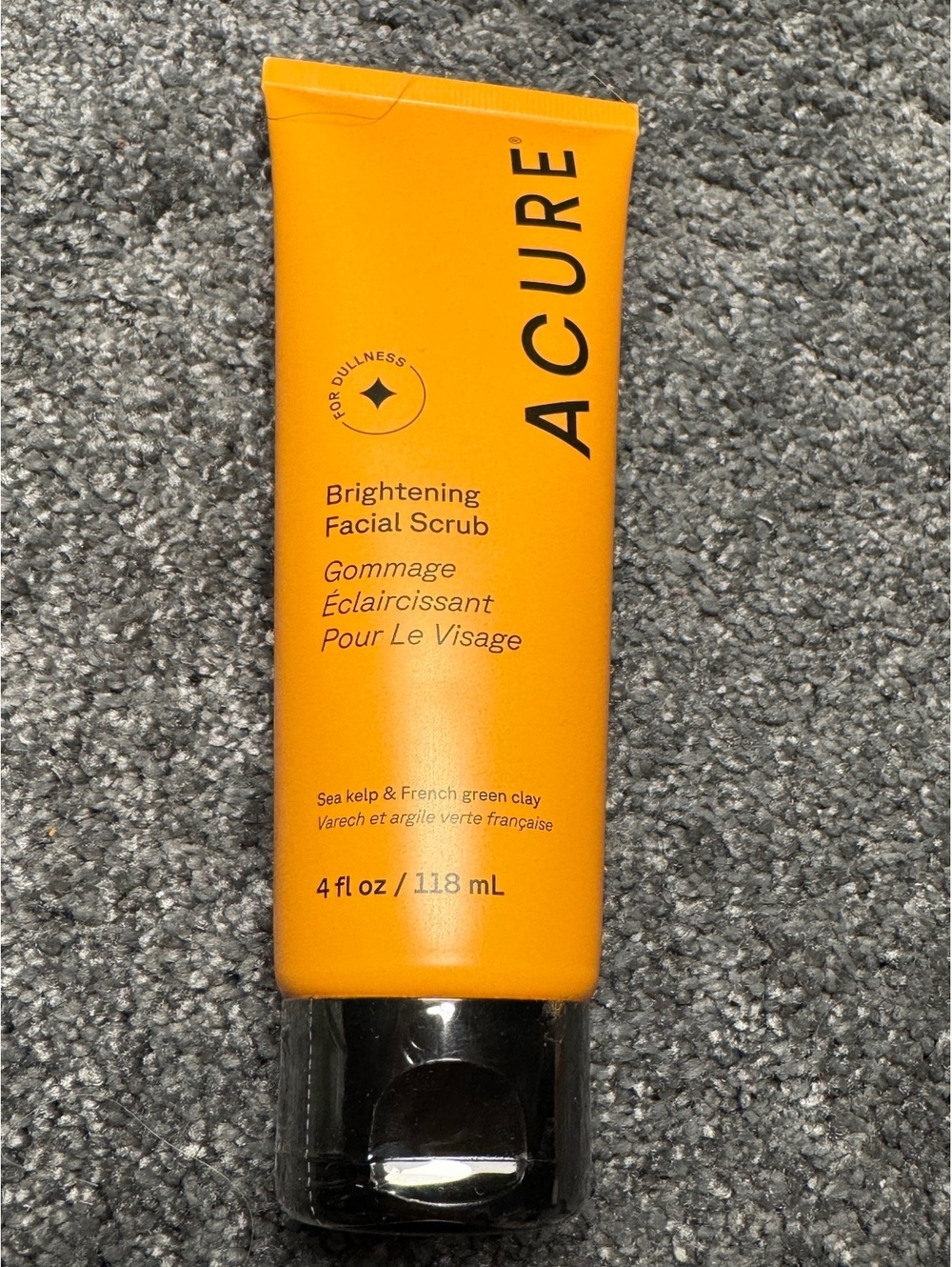 ACURE Brightening Facial Scrub 4 oz Sea Kelp French Green Clay Exfoliating
